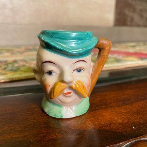 Hand Painted Character Mug Creamer Colonial Man Face Cup Toby Jug Japan Vintage